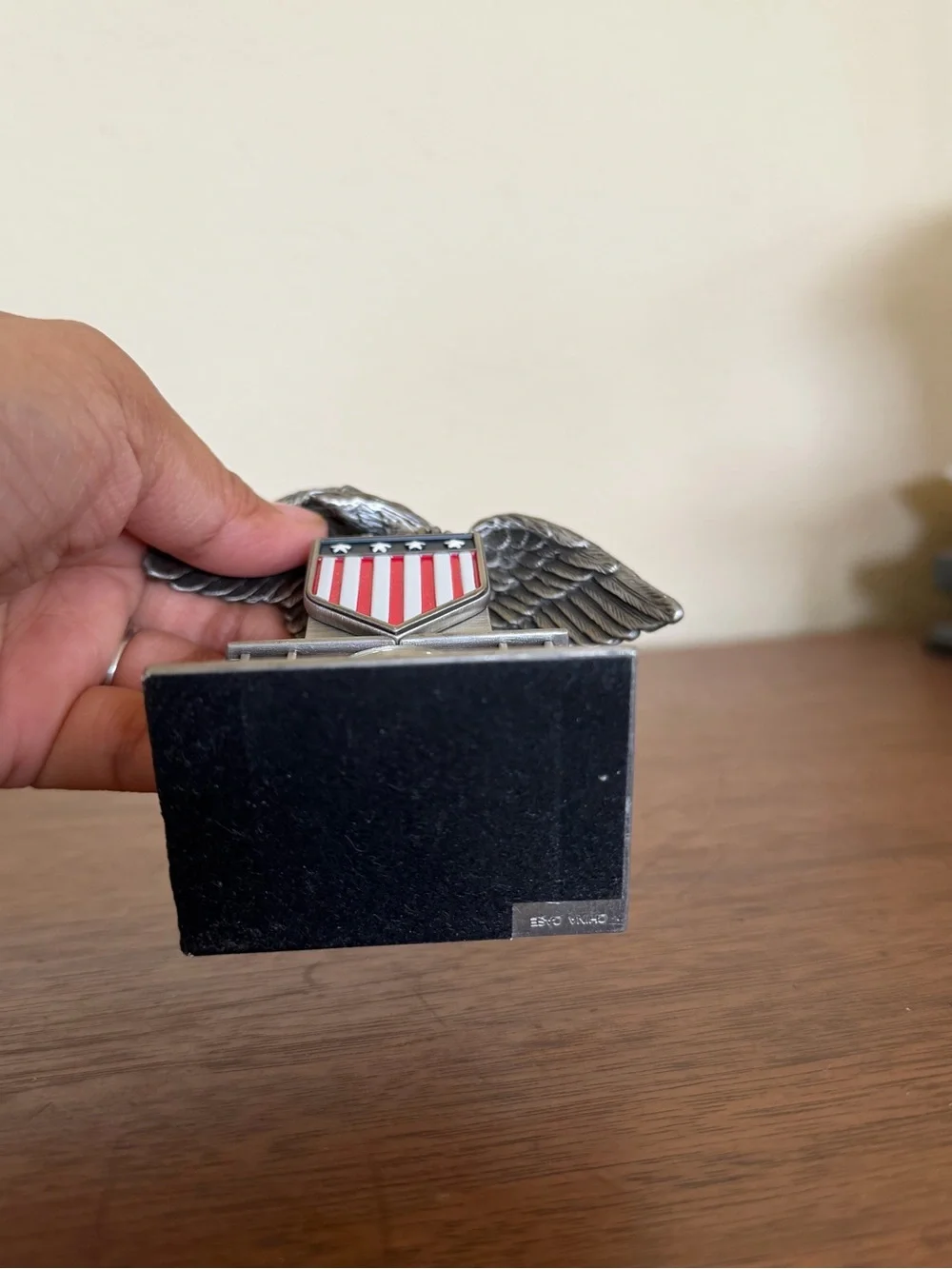 Vintage Metal Timex Waterbury Clock Co. Featuring American Flag and Bald Eagle